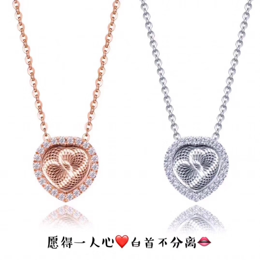 心形幻影项链女桃心项链饰品时尚项链心恋心吊坠女冷淡风锁骨链