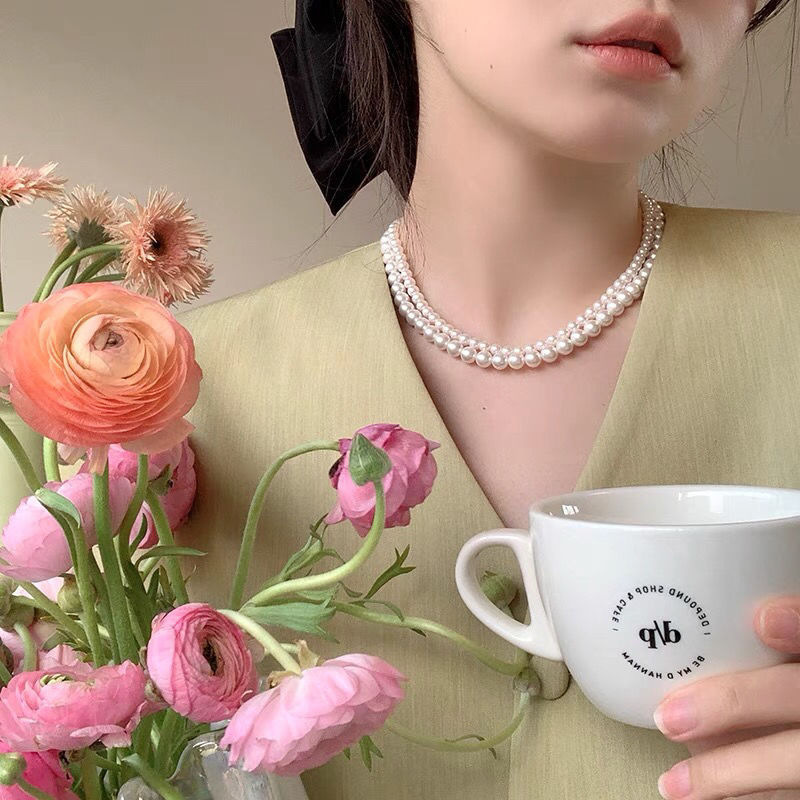 新款法式时尚感配饰淡水珍珠系列项链女锁骨链轻奢小众设计感颈链