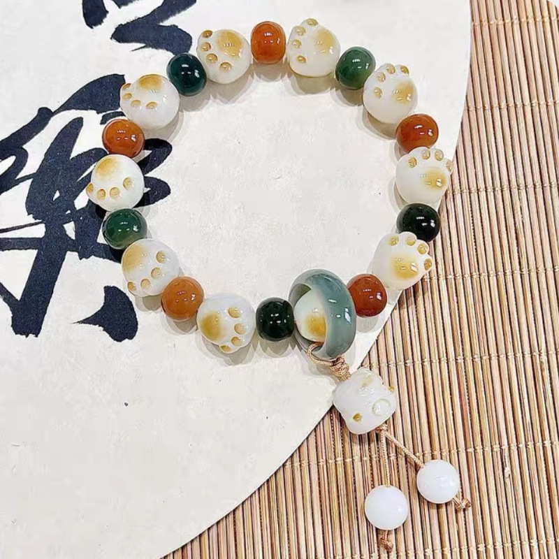 小锦鲤菩提手串男女猫爪手持吊坠款菩提子佛珠念珠学生文玩手链