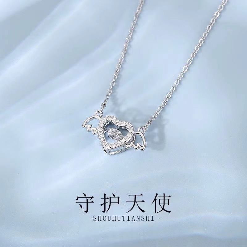 天使爱心项链女夏简约设计感气质百搭锁骨链冷淡风灵动ins